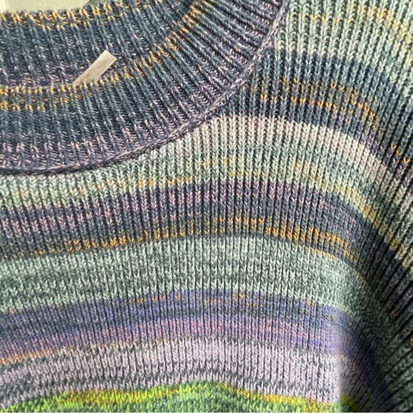Free People Colorful Striped Crew Neck Sweater women’s size large - Picture 5 of 10